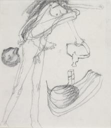 Trance in the House of the Shaman, Joseph Beuys, 1961, Collage and graphite on paper