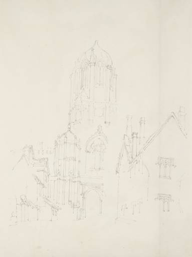 Joseph Mallord William Turner, ‘Oxford: Tom Tower, Christ Church’ c.1793-4