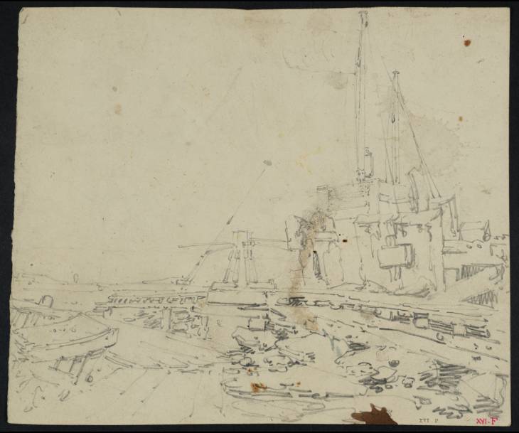 Joseph Mallord William Turner, ‘Dover: A Windlass and Flagstaff at the End of the Pier’ ?1793