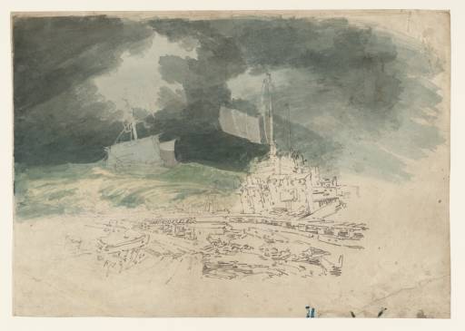 Joseph Mallord William Turner, ‘Dover: The Pier, with a Ship at Sea in a Storm’ ?1793