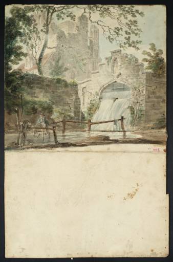 Joseph Mallord William Turner, ‘West Malling: St Mary's Abbey with the Cascade; a Study of Posts and a Signpost’ 1791-2