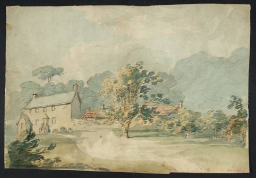 Joseph Mallord William Turner, ‘A House with Outbuildings in a Wooded Landscape’ ?1791-2