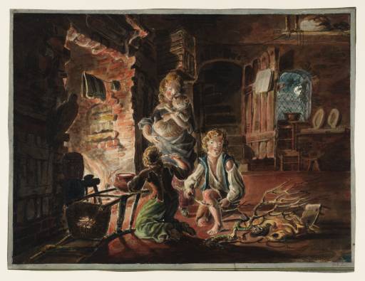 Joseph Mallord William Turner, ‘Cottage Interior by Firelight’ c.1790-1