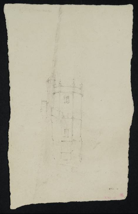 Joseph Mallord William Turner, ‘An Octagonal Tower at the Corner of a Building’ c.1792-3