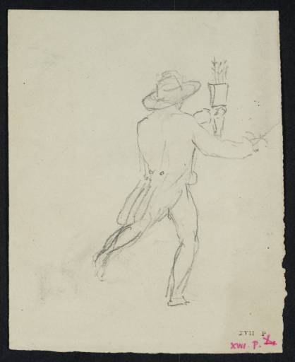 Joseph Mallord William Turner, ‘Back View of a Man Running, Holding ?a Quiver’ c.1791