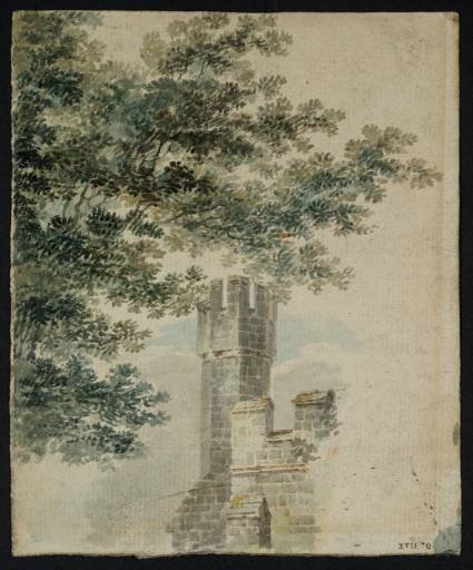 Joseph Mallord William Turner, ‘Study of Foliage and a Turret at Battle Abbey, after Michael Angelo Rooker’ 1792
