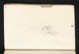 Studies of the Branch of a Tree, and of a Figure Lying on the Ground, Joseph Mallord William Turner, c.1794, Graphite on paper