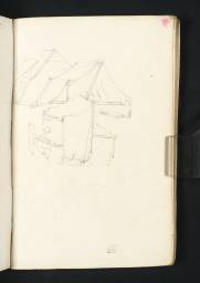 Study of Fairground Tents and a Stall, Joseph Mallord William Turner, 1794, Graphite on paper