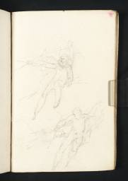 Two Studies of a Man or Boy Sitting in the Branches of a Tree, Joseph Mallord William Turner, ?1795, Graphite on paper