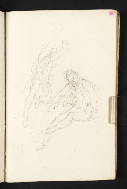 Joseph Mallord William Turner, ‘Studies of a Climbing (?or Falling) Male Figure and of a Seated Man’ ?1795