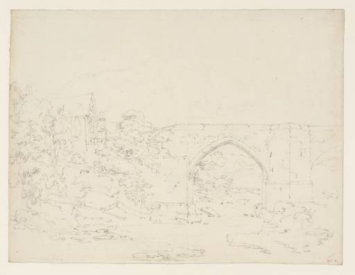Joseph Mallord William Turner, ‘Llangollen: Houses and an Arch of the Bridge over the River Dee’ 1794
