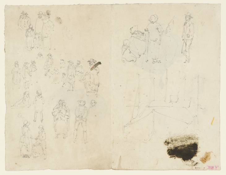 Joseph Mallord William Turner, ‘Studies of Figures and of Fairground Tents and Banners’ ?1794
