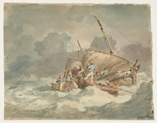Joseph Mallord William Turner, ‘Sailors Getting Pigs on Board a Boat in a Choppy Sea’ 1792-3