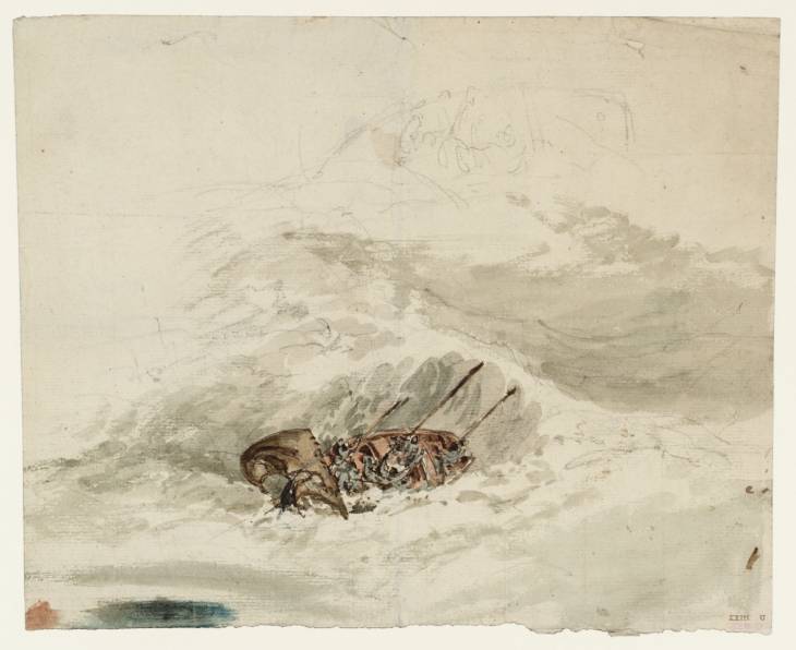 Joseph Mallord William Turner, ‘A Fishing-Boat in Rough Water, Seen from Above’ 1796-7