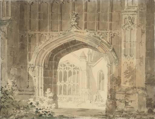 Joseph Mallord William Turner, ‘The Church of St Lawrence, Evesham, Seen through the Arch of the Bell Tower’ 1793