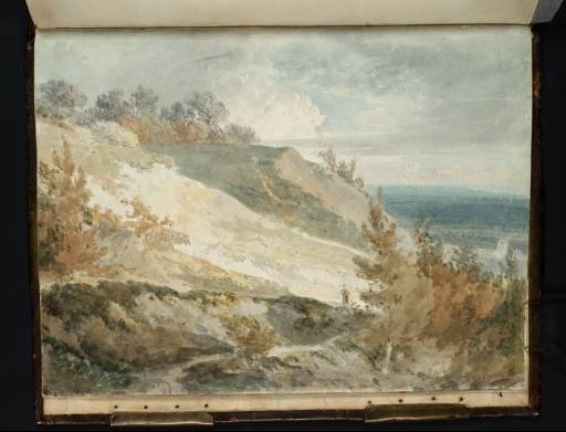 Joseph Mallord William Turner, ‘A Figure on a Hillside Path, with a View over a Plain Beyond’ ?1798