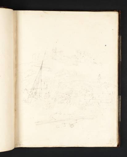Joseph Mallord William Turner, ‘Llanstephan Castle from the Foreshore, with a Lime-Kiln and Vessels in the Foreground’ 1795
