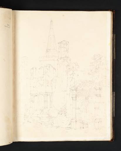 Joseph Mallord William Turner, ‘Tenby: The Ruins of White's House, Seen from the West; with the Church Spire Beyond’ 1795
