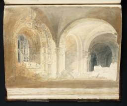 Canterbury Cathedral: The Crypt, with the Tomb of Cardinal Morton, Joseph Mallord William Turner, 1798, Graphite on paper