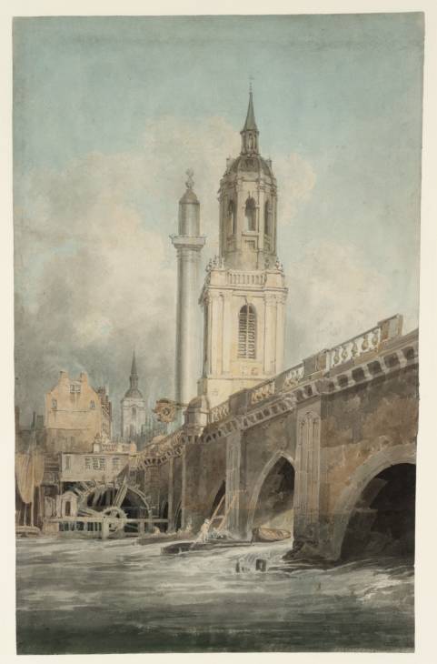 Joseph Mallord William Turner, ‘London Bridge, with the Monument and the Church of St Magnus King and Martyr’ ?1794-5
