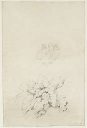 Three Children Seated on the Ground; Dock Leaves, Joseph Mallord William Turner, 1793–4, Graphite on paper