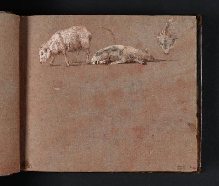 Joseph Mallord William Turner, ‘Three Studies of Sheep and a Pack Donkey’ 1796
