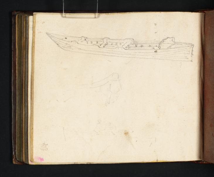 Joseph Mallord William Turner, ‘Study of a Rowing Boat, with Studies of the Stern of Another, and Two Figures in a Rowing Boat’ 1796