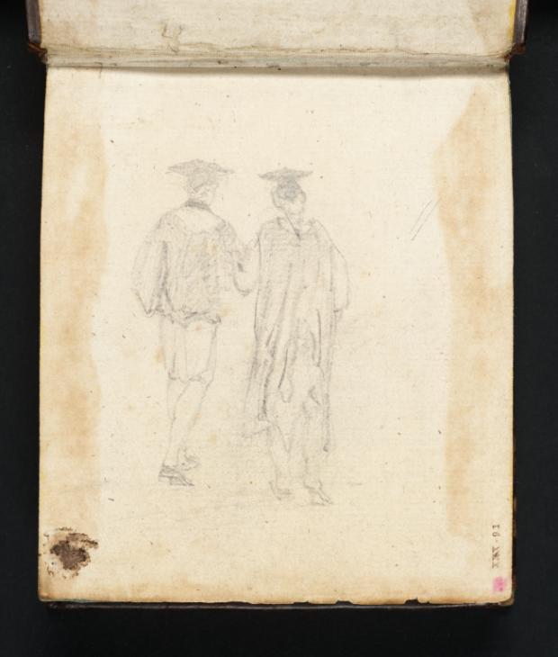 Joseph Mallord William Turner, ‘Two Men in Academic Caps and Gowns, Seen from Behind’ 1796