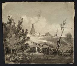Landscape with Distant Buildings and a Kiln