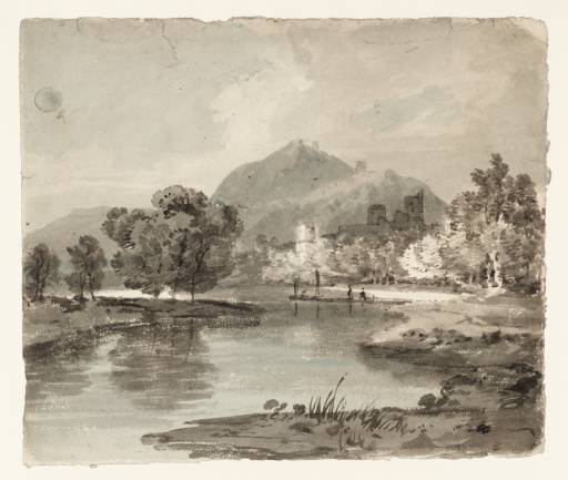 Joseph Mallord William Turner, ‘A River with a Ruined Castle among Trees and a Mountain Beyond’ ?1797