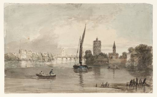 Joseph Mallord William Turner, ‘Battersea Church and Bridge, with Chelsea Beyond’ ?1797