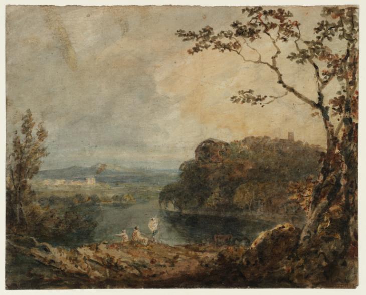 Joseph Mallord William Turner, ‘Copy of Richard Wilson's 'Landscape with Bathers, Cattle and Ruin'’ 1796-7