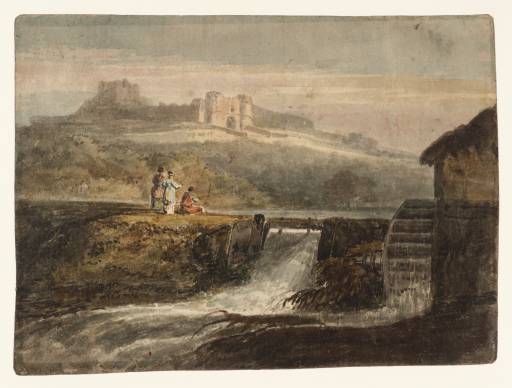 Joseph Mallord William Turner, ‘A Sluice and a Watermill, with a Distant View of Carisbrooke Castle’ ?1796
