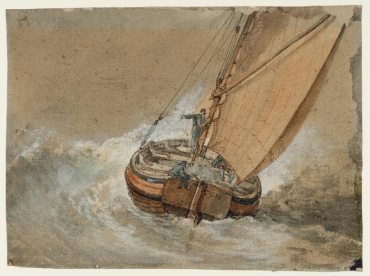 Joseph Mallord William Turner, ‘A Fishing Boat in Surf, Seen from Behind’ 1796-7