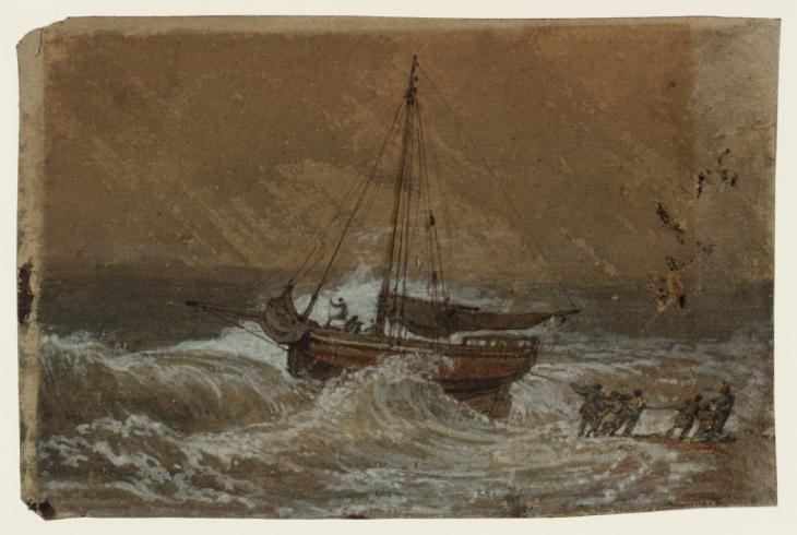 Joseph Mallord William Turner, ‘A Fishing Boat being Hauled Ashore’ 1796-7