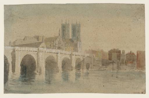 Joseph Mallord William Turner, ‘Westminster Bridge and Abbey from the North East’ c.1796