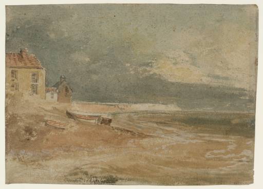 Joseph Mallord William Turner, ‘Cottages near the Shore, with Distant Cliffs’ 1796-7