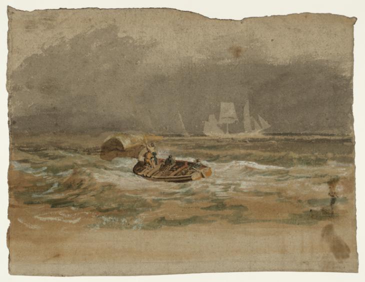 Joseph Mallord William Turner, ‘Fishermen Lowering Sail; a Three-Master under Sail in the Distance’ 1796-7