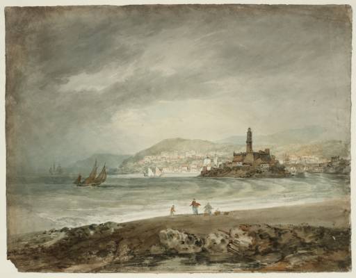 Joseph Mallord William Turner, ‘A Mediterranean Sea-Port, with a Lighthouse’ c.1796