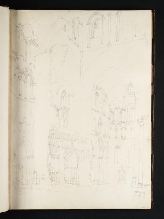 Joseph Mallord William Turner, ‘Ripon Cathedral: The Crossing, Rood Screen, and South Transept Seen from the North Transept’ 1797