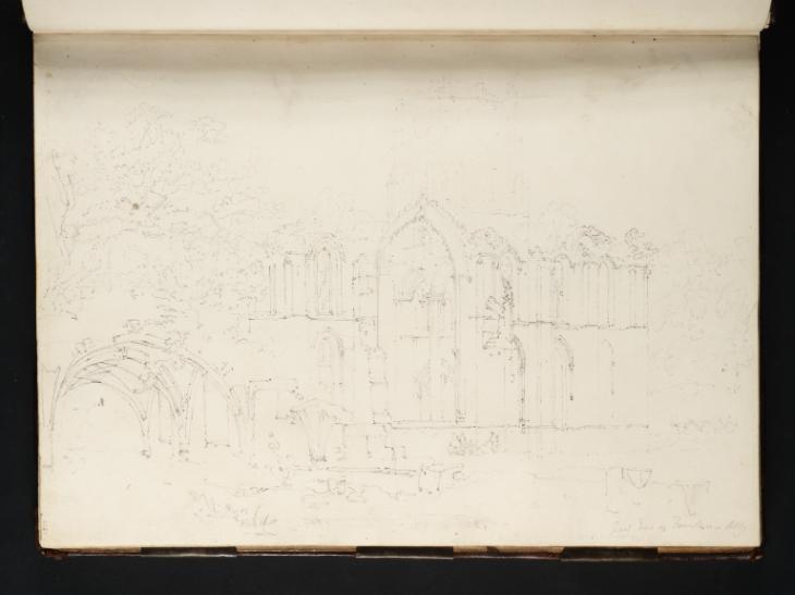 Joseph Mallord William Turner, ‘Fountains Abbey: Exterior View of the East End’ 1797