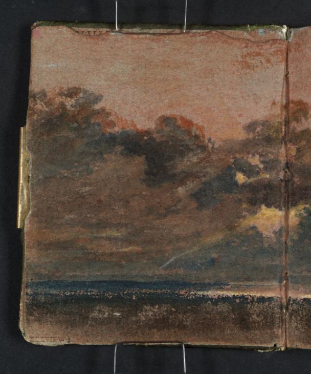 Joseph Mallord William Turner, ‘Study of a Cloudy Sunset Sky over Dark Sea, with a Ship in Sunlight’ 1796-7
