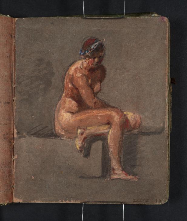 Joseph Mallord William Turner, ‘A Seated Female Nude Wearing a Turban’ 1796-7