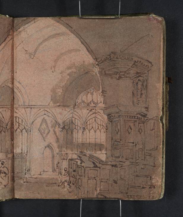 Joseph Mallord William Turner, ‘Interior of a Church with Rood-Screen and Figures’ 1796-7