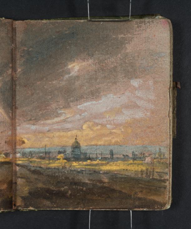 Joseph Mallord William Turner, ‘View of London ?from Nunhead, with the Sun Breaking through Stormy Clouds; St Paul's Cathedral in the Distance’ 1796-7