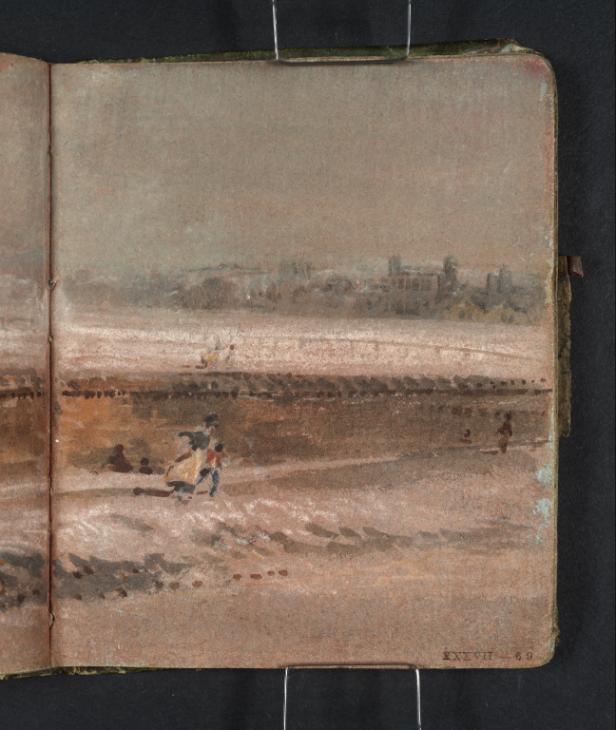 Joseph Mallord William Turner, ‘View from a Street over a long Wall into a Park, with Distant Buildings: Snow’ 1796-7