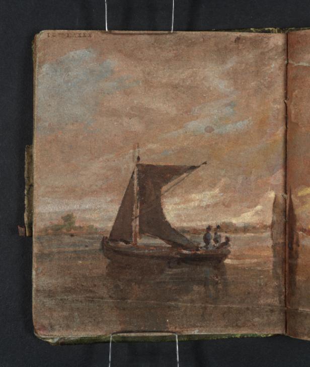 Joseph Mallord William Turner, ‘Sailing Boats on a River or Estuary, with a Sunset Sky’ 1796-7
