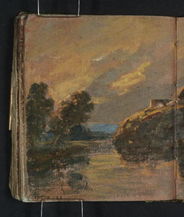 Joseph Mallord William Turner, ‘Landscape with Ruins on a Bank above a River’ 1796-7