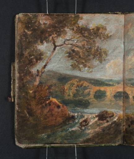 Joseph Mallord William Turner, ‘Landscape with a Three-Arched Bridge over a River’ 1796-7