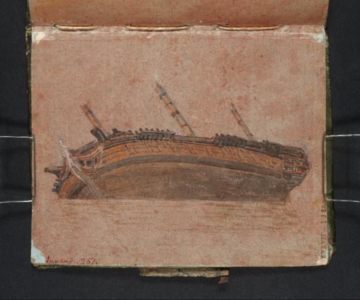 Joseph Mallord William Turner, ‘The Hull of a Three-Master, Canted on to its Side’ 1796-7